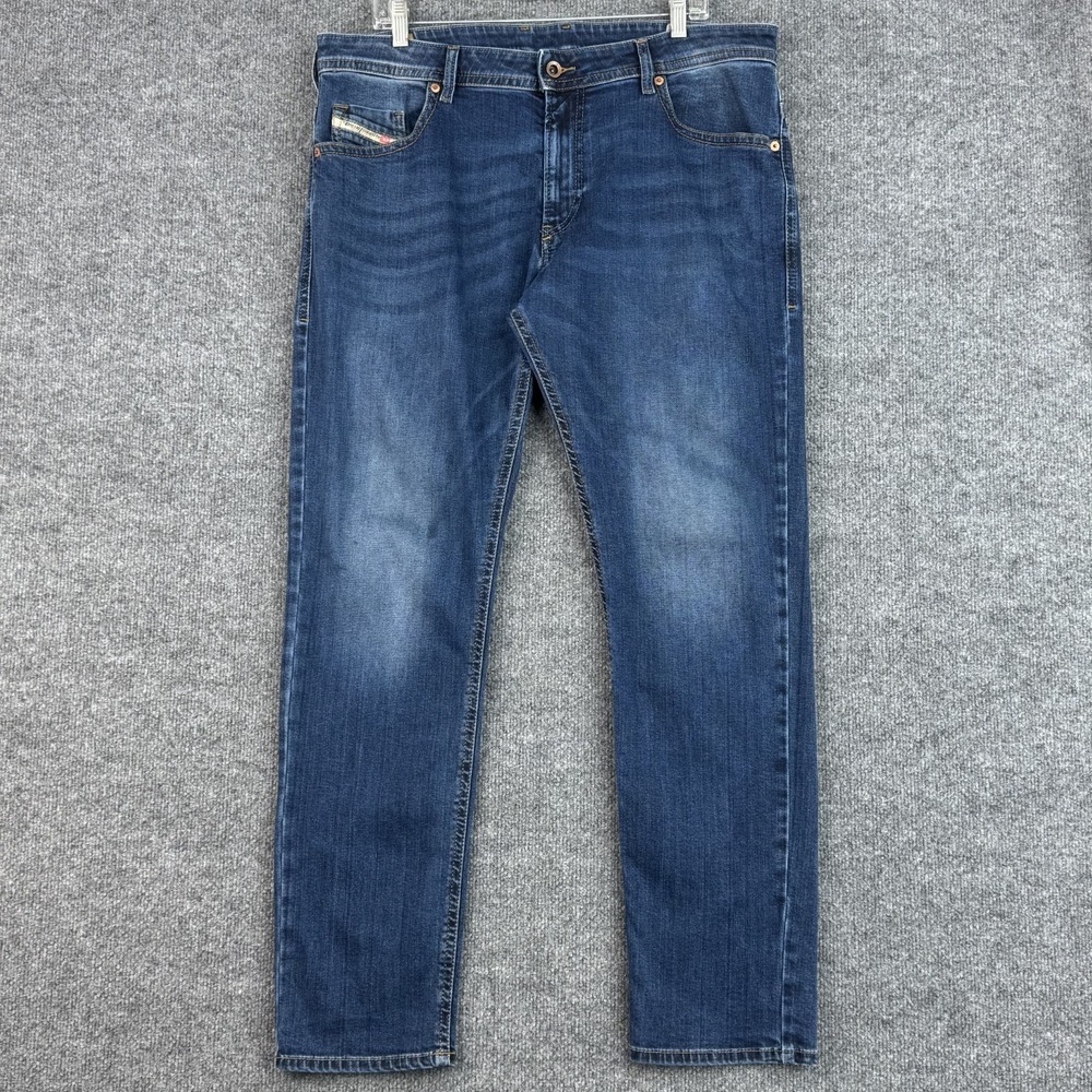 Diesel Thommer Jeans Mens 38x32 Blue Wash Slim Skinny Stretch Casual 5 Pocket